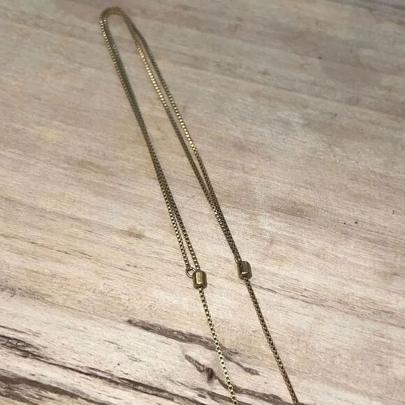 Madewell Gold Tone Coin Necklace On Adjustable Chain - Picture 5 of 6